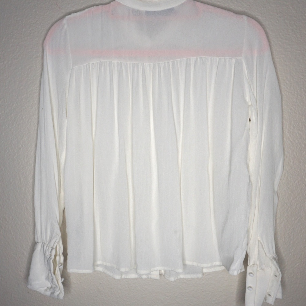 Zara Basics Collection White Viscose Button Down … - image 6